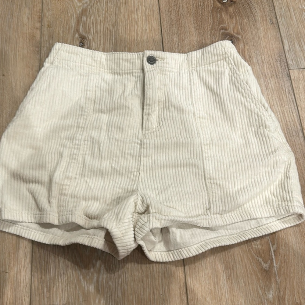 White corduroy shorts by RVCA